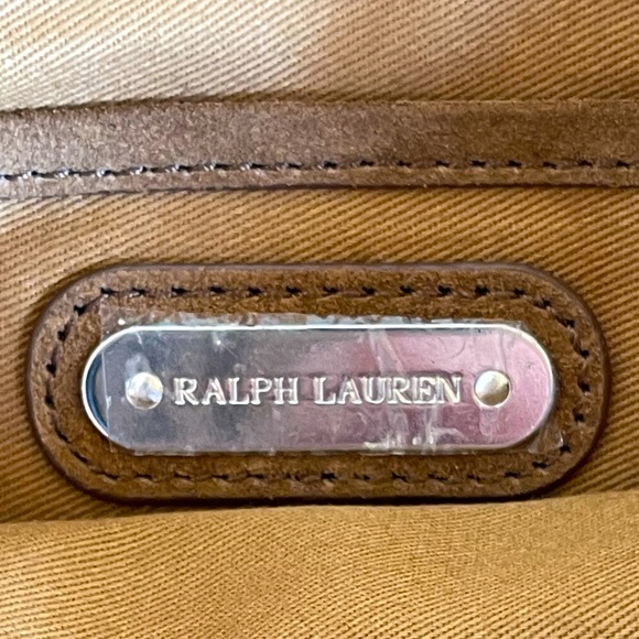 RALPH LAUREN Western Fringed Brown Suede Equestrian Clutch Wristlet Pockets NICE - Picture 2 of 10